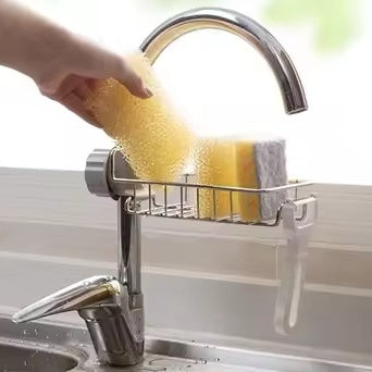 Stainless Steel Adjustable Multifunctional Kitchen Faucet Sponge Holder  Durable & Convenient Storage Solution