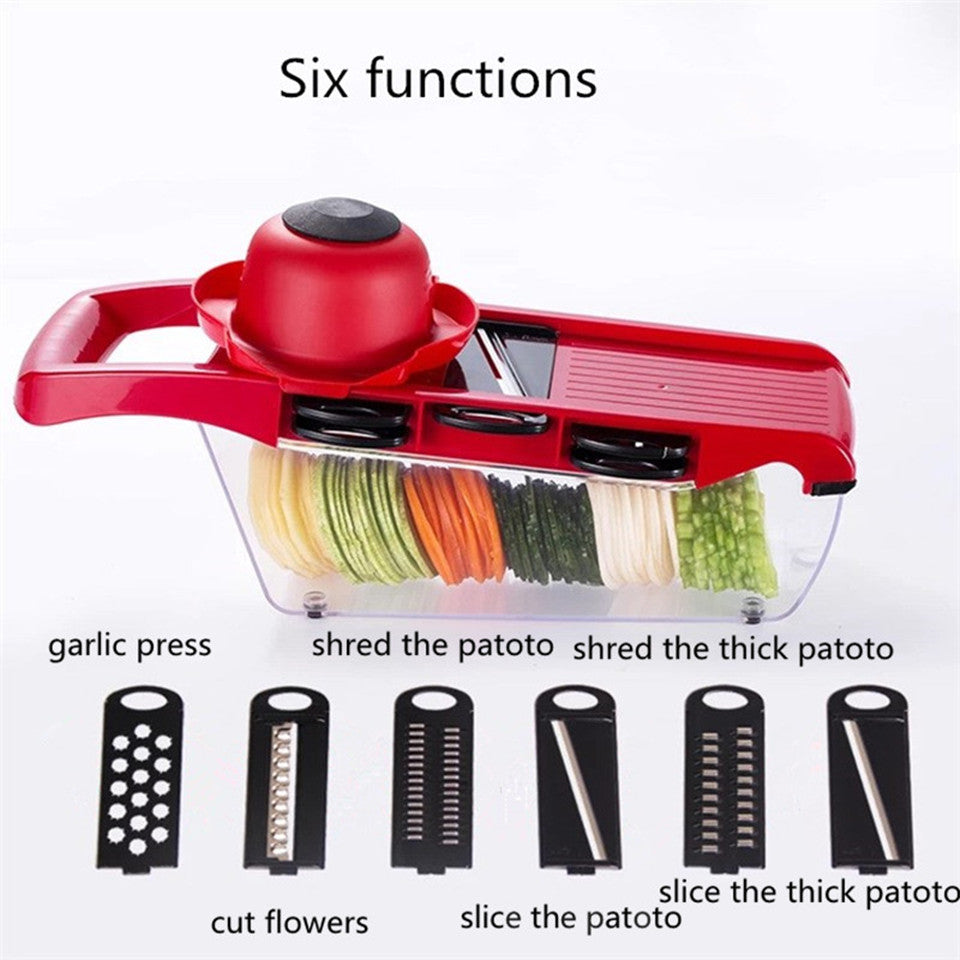 10 in 1 Mandoline Slicer Vegetable Cutter – Stainless Steel Blades, Manual Peeler, Carrot & Cheese Grater, Dicer Kitchen Tool