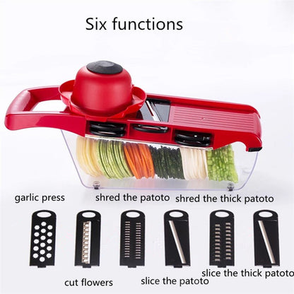 10 in 1 Mandoline Slicer Vegetable Cutter – Stainless Steel Blades, Manual Peeler, Carrot & Cheese Grater, Dicer Kitchen Tool