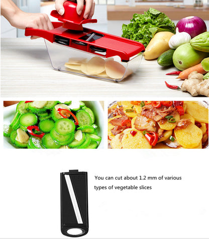 10 in 1 Mandoline Slicer Vegetable Cutter – Stainless Steel Blades, Manual Peeler, Carrot & Cheese Grater, Dicer Kitchen Tool